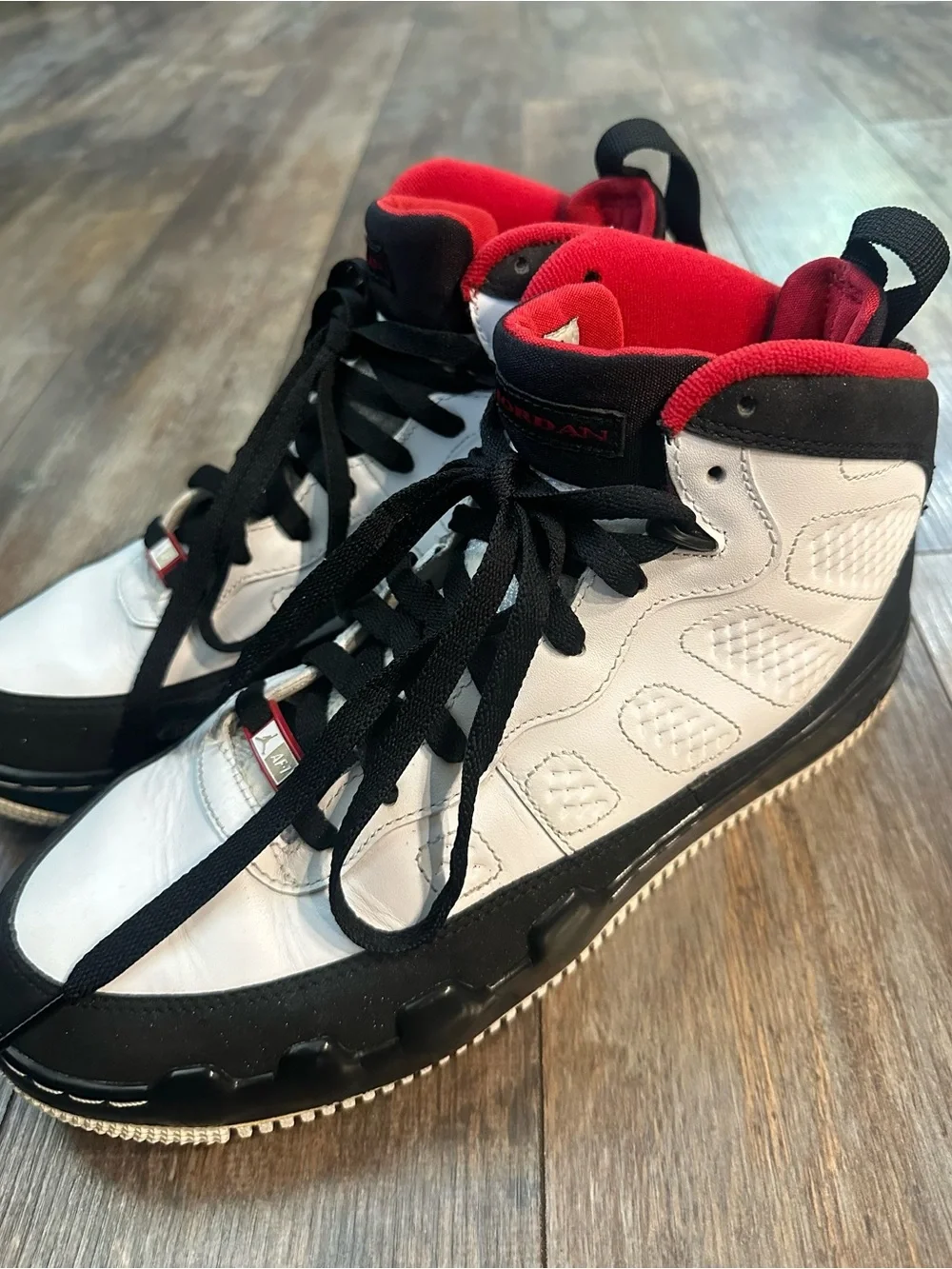 Air Jordan Fusion 9 White Black Red High-Top Basketball Sneakers